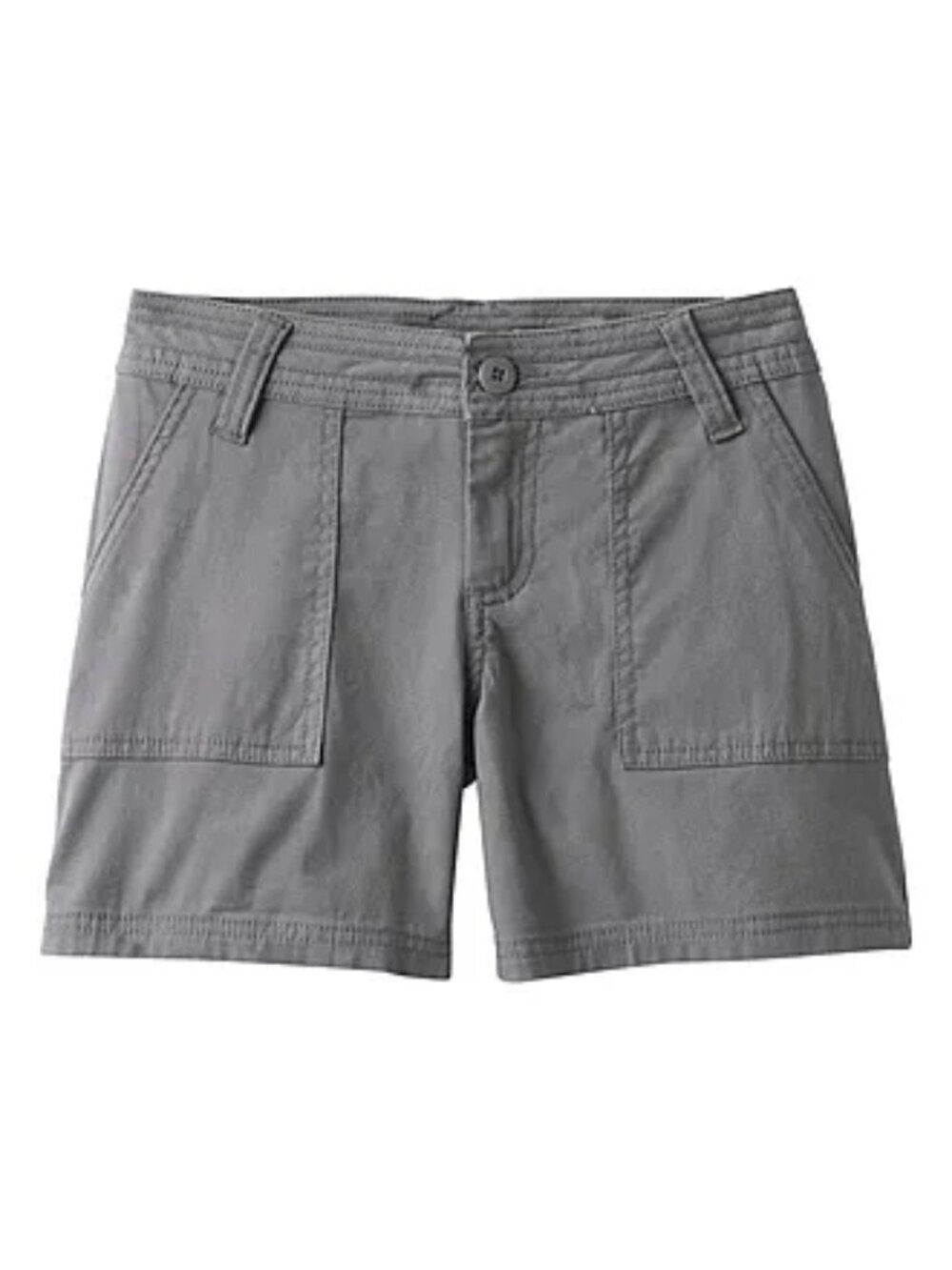 prAna Tess Shorts 5 Inch Sz 2 Gravel Organic Cotton Outdoors Granola Girl Hiking